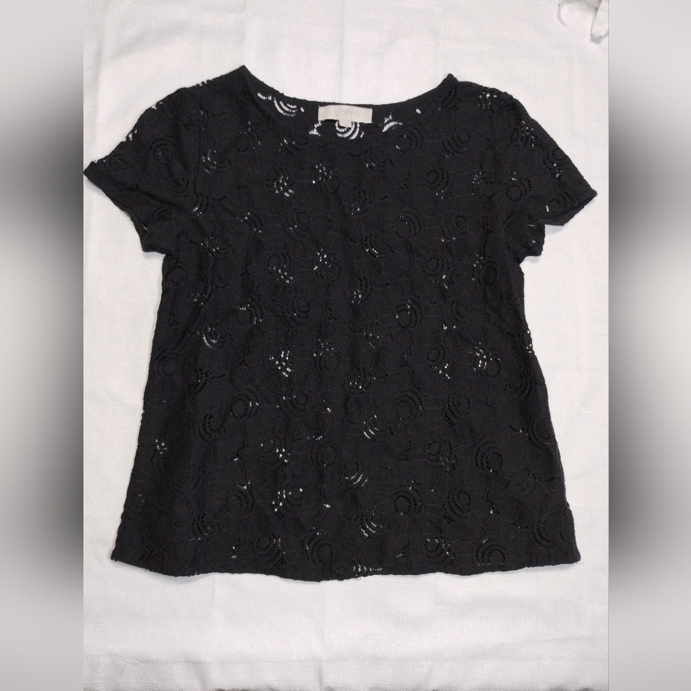 Loft Elegant Black Lace Women's Top Size (M)